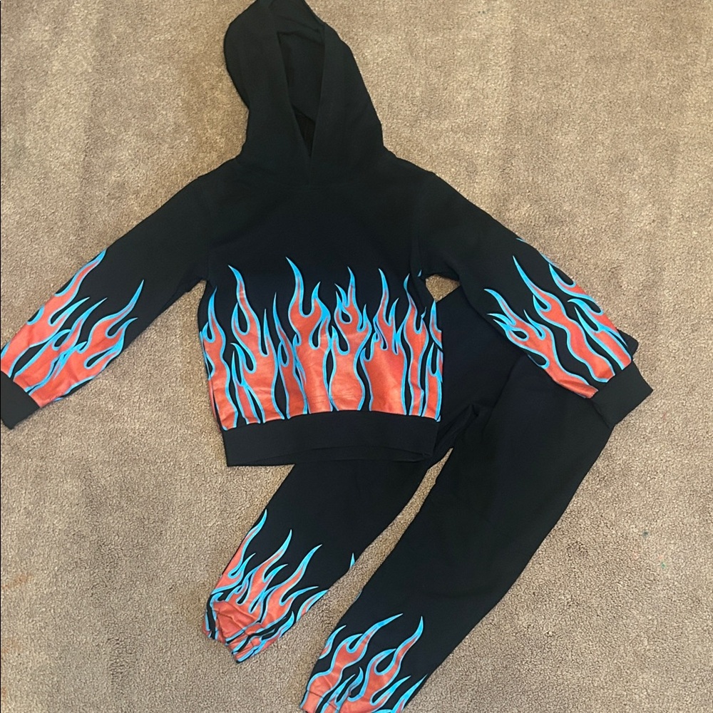 Lola and the Boys Black Apparel with Flame Accent